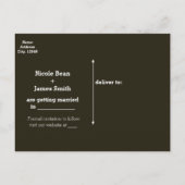 木製の赤いバラとベイビーズブレスのSave The Date 案内ポストカード (裏面)