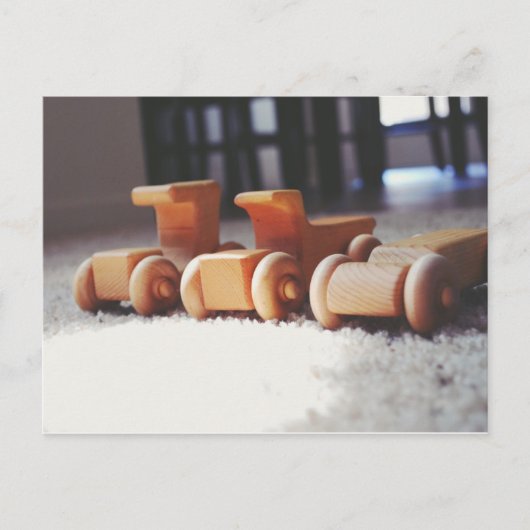 木製の車 ポストカード (正面)