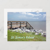 木製の階段を下って水はがき ポストカード (正面/裏面)