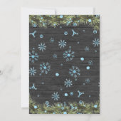 木製の雪の醜いセータークリスマス招待状 招待状 (裏面)