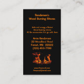 木製の非常に熱いストーブの名刺 名刺 (裏面)