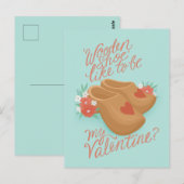 木製の靴は私のバレンタイン ポストカード (正面/裏面)