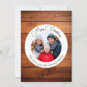 木製の飾りでクリスマス気分！家族写真 シーズンカード (正面)