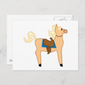 木製の馬のおもちゃ ポストカード (正面/裏面)