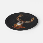 木製の鹿の国素朴のパーソナライズされたパーティー ペーパープレート (アングル)
