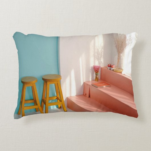 木製の黄色いバー アクセントクッション (正面)