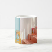 木製の黄色いバー コーヒーマグカップ (中央)