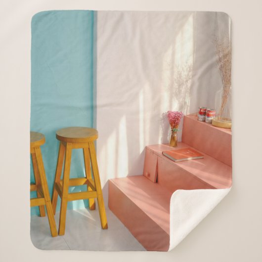 木製の黄色いバー シェルパブランケット (正面)