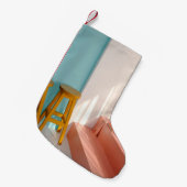 木製の黄色いバー スモールクリスマスストッキング (正面 (吊り時))