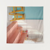 木製の黄色いバー タペストリー (正面(横))