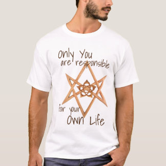 木製のUnicursal六芒星およびはすPentacle|Thelema Tシャツ