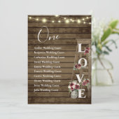 木製はしごバーガンディフローラテーブル1シーティングカード (スタンド正面)