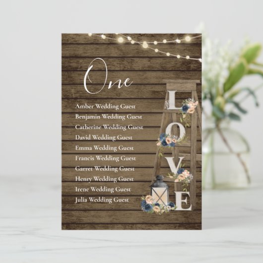 木製はしごフローラテーブル1枚シーティングカード (スタンド正面)