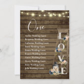 木製はしごフローラテーブル1枚シーティングカード (正面)