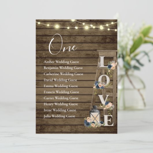 木製はしごフローラテーブル1枚シーティングカード (スタンド正面)