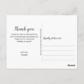 木製ひまわり誕生日感謝カード ポストカード (裏面)