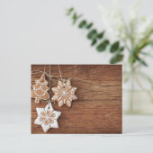 木製ぶら下がったのジンジャーブレッド シーズンポストカード (スタンド正面)