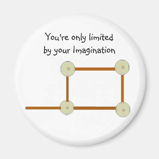 木製やる気を起こさせる建物ブロック マグネット (正面)