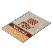木製アメリカ国旗と地図 ノートブック (左側)