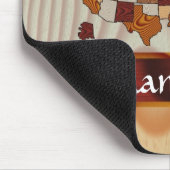 木製アメリカ国旗と地図 マウスパッド (コーナー)