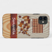 木製アメリカ国旗と地図 Case-Mate iPhoneケース (裏面(横))