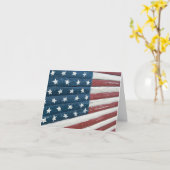 木製アメリカ国旗 カード (黄色い花)