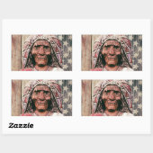 木製アンティークシガーストアインディアン 長方形シール (シート)