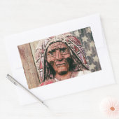 木製アンティークシガーストアインディアン 長方形シール (封筒)