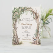 木製アー素朴チベビーシャワー 招待状 (スタンド正面)
