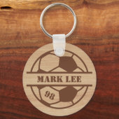 木製インスパイア サッカー チーム スポーツ キー チェーン キーホルダー (正面)