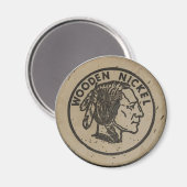 木製インディアンヘッドニクル、追加文字 マグネット (正面/裏面)