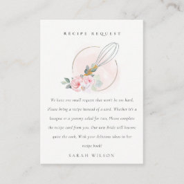 木製ウィスクフローラレシピ要求ブライダルシャワー エンクロージャーカード