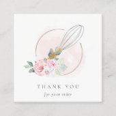 木製ウィスク赤面ウォーターカラーフローラシェフサンキュー スクエア名刺 (正面)