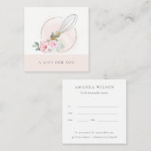 木製ウィスク赤面ピンクフローラギフト証明書 スクエア名刺 (正面/裏面)