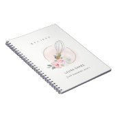 木製ウィスク赤面水彩フローラシェフレシピ ノートブック (右側)