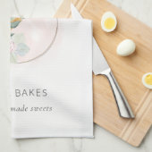 木製ウィスク赤面水彩フローラシェフロゴキット キッチンタオル (四つ折り)