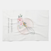 木製ウィスク赤面水彩フローラシェフロゴキット キッチンタオル (横)