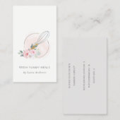 木製ウィスク赤面水彩フローラシェフロゴ 名刺 (正面/裏面)