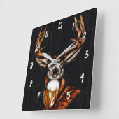 木製ウッドディアカントリー素朴ファームハユニークウス スクエア壁時計 (傾斜)