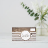 木製エレガントカメラ写真家 名刺 (スタンド正面)