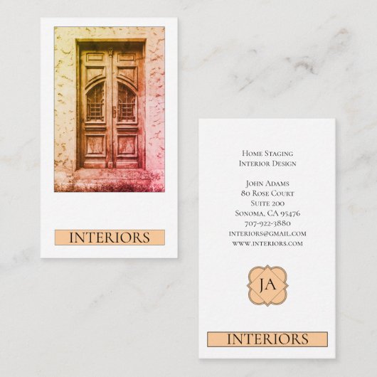 木製エレガントドアホームステージング内装設計 名刺 (正面/裏面)