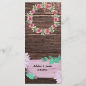 木製エレガントバーのドリンク結婚メニューカード メニュー (裏面)