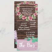 木製エレガントバーのドリンク結婚メニューカード メニュー (正面/裏面)