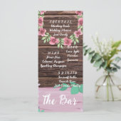 木製エレガントバーのドリンク結婚メニューカード メニュー (スタンド正面)