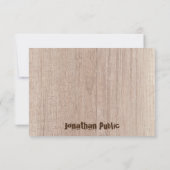 木製エレガント板プランク手書きスクリプトを見る ノートカード (裏面)