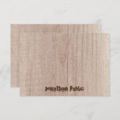 木製エレガント板プランク手書きスクリプトを見る ノートカード (正面/裏面)