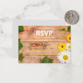 木製エレガントRSVPと赤面アクセント ノートカード (正面/裏面インサイチュ)