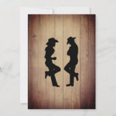 木製カウボーイブーツ, ラスティックウェディングデー 招待状 (裏面)