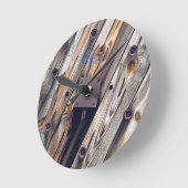 木製カッコいいワイヤスプール ラウンド壁時計 (傾斜)