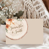 木製カットグレインQRコード結素朴婚RSVPカード 出欠カード